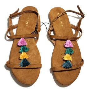 H&M Divided Tassel Sandals Size 7